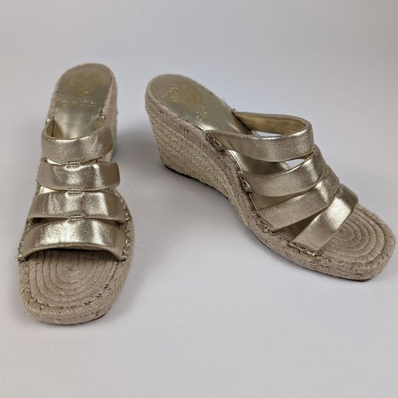 Vince Camuto Women's Molisana Espadrille Wedge Sandal 9M in Egyptian Gold NEW - Picture 7 of 9